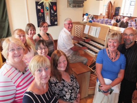 mark and choir at organ